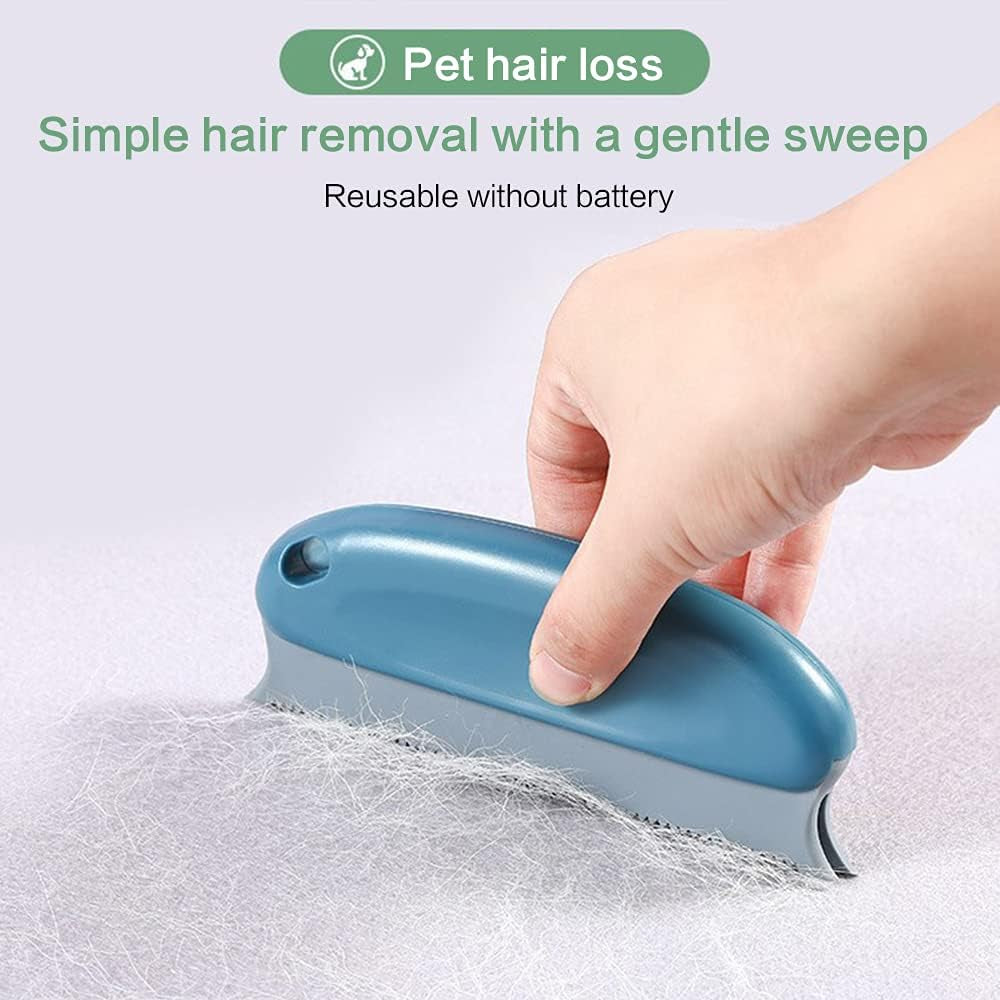 Portable Lint Remover, Lint Roller,Portable Wood Lint Remover,Reusable Double Sided Lint Remover Travel Brush for Removing Lint Hair Dust in Clothes and Furniture (Blue)
