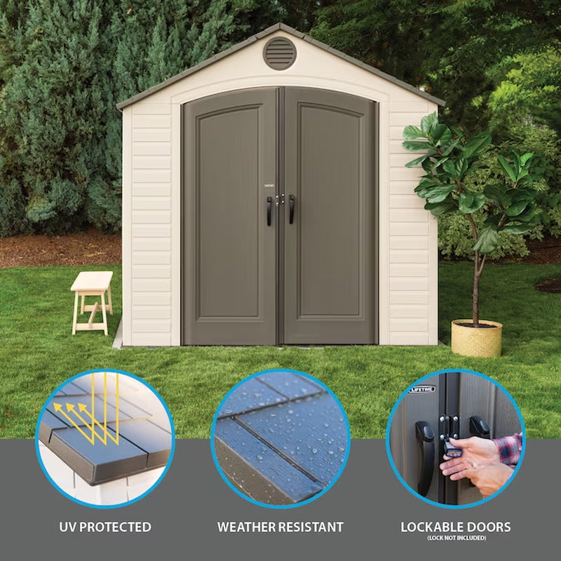 8-Ft X 12-Ft Brown Gable Resin Storage Shed (Floor Included)