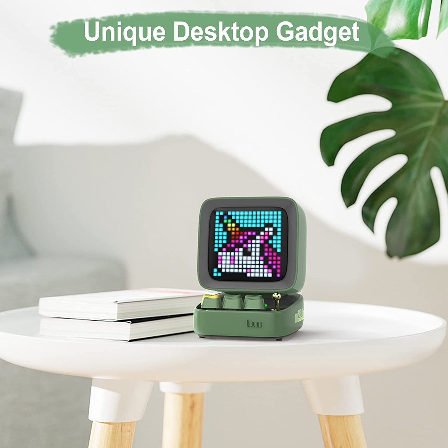 Ditoo Programmable Pixel Art Led-Bluetooth-Speaker Showing-Clock Emoji DIY Design for Home Wedding Party Decoration with Wireless App Control (Green)