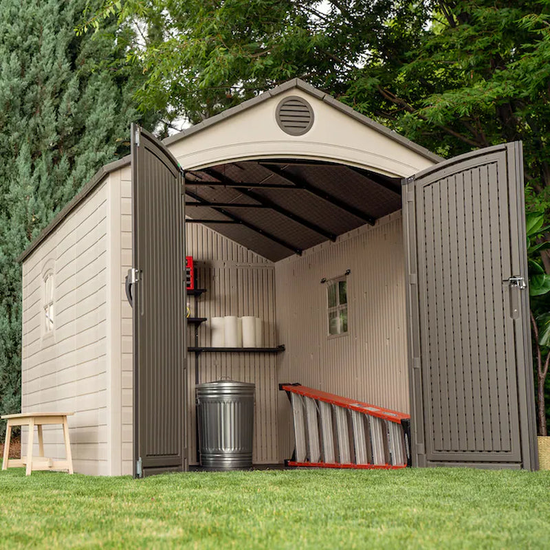 8-Ft X 12-Ft Brown Gable Resin Storage Shed (Floor Included)