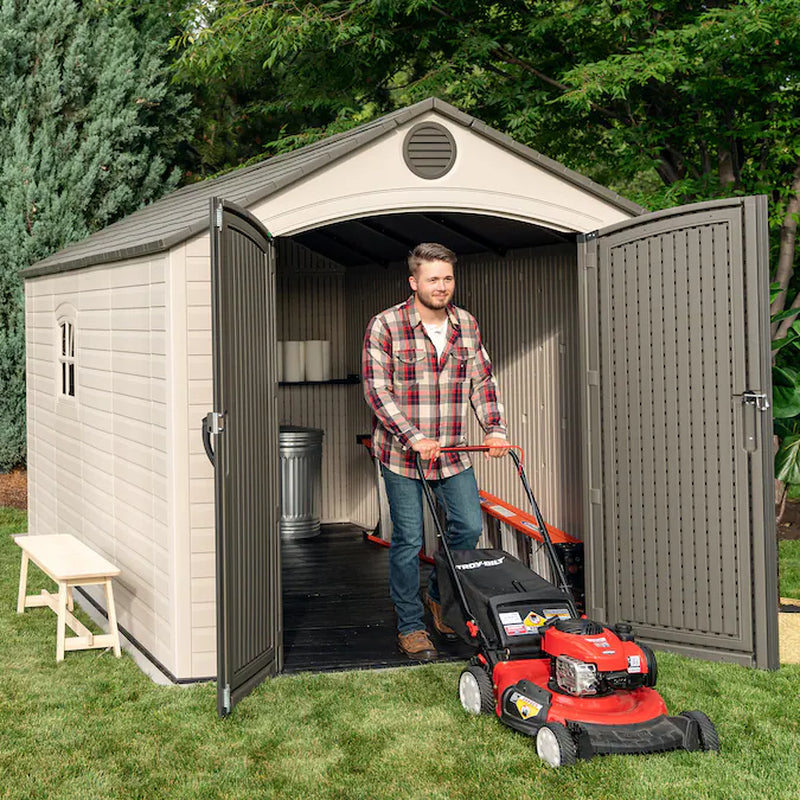 8-Ft X 12-Ft Brown Gable Resin Storage Shed (Floor Included)