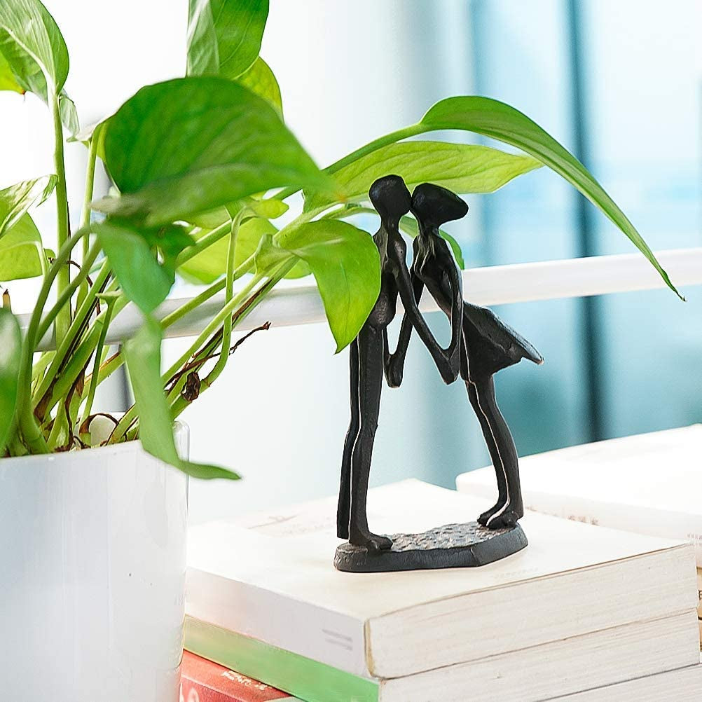 Couple Gifts Iron Sculpture, Timeless Anniversary Romantic Gift for Her Him Wife Husband Girlfriend Boyfriend Valentines Birthday, 6 Inch