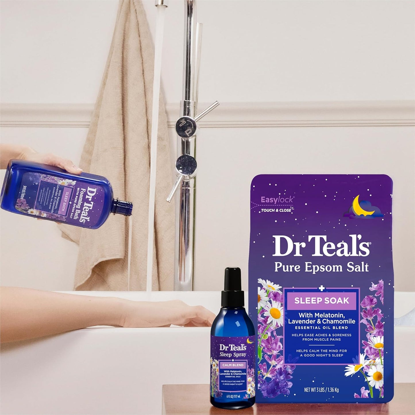 Sleep Soak with Pure Epsom Salt, Melatonin & Essential Oil Blend, 3 Lb (Pack of 4)