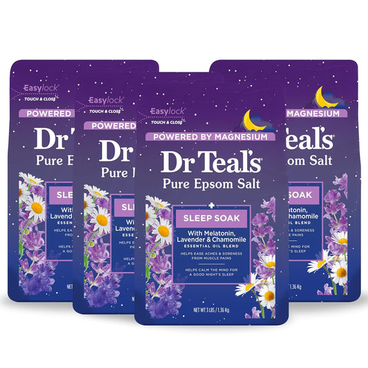 Sleep Soak with Pure Epsom Salt, Melatonin & Essential Oil Blend, 3 Lb (Pack of 4)
