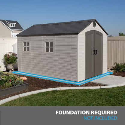 8-Ft X 12-Ft Brown Gable Resin Storage Shed (Floor Included)