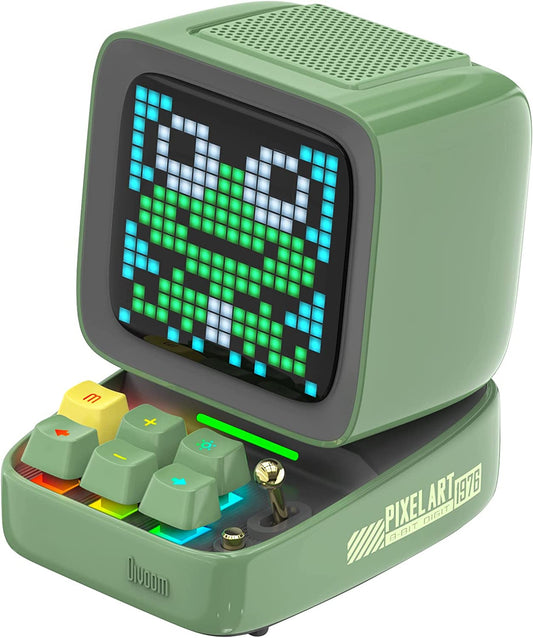 Ditoo Programmable Pixel Art Led-Bluetooth-Speaker Showing-Clock Emoji DIY Design for Home Wedding Party Decoration with Wireless App Control (Green)