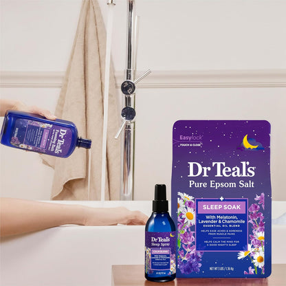 Sleep Soak with Pure Epsom Salt, Melatonin & Essential Oil Blend, 3 Lb (Pack of 4)